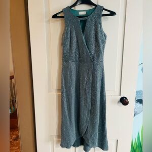 Altar'd State Shimmering Gray High Low Dress